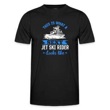 Voici à quoi ressemble un pilote de jet ski sexy - Fun - T-shirt sport Homme - noir - Devant - AI Model Male 178 dark (178cm)
