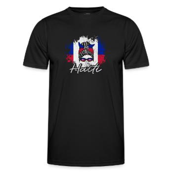 Haïti - T-shirt sport Homme - noir - Devant - AI Model Male 178 dark (178cm)