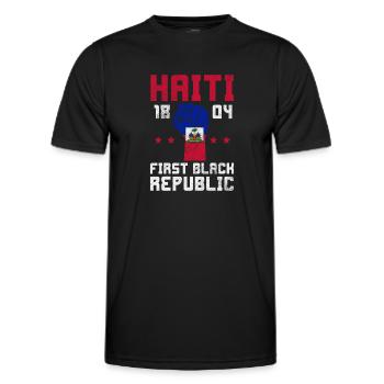 Haïti - T-shirt sport Homme - noir - Devant - AI Model Male 178 dark (178cm)