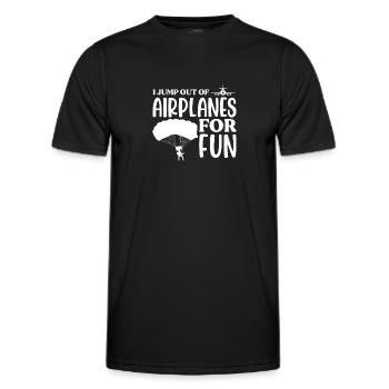 Skydive Skydiver Skydiving Parachute Gift - Men's Functional T-Shirt - black - Front - AI Model Male 178 dark (178cm)