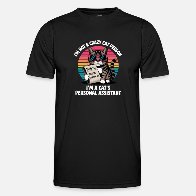 Witziger Katzen Spruch - Männer Funktions-T-Shirt - Schwarz