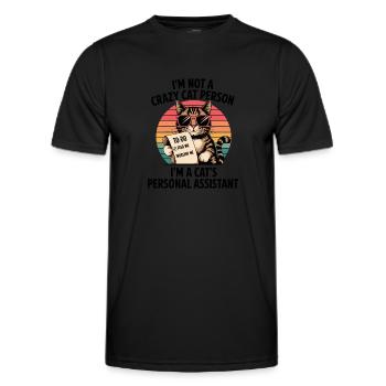 Funny cat saying - Men's Functional T-Shirt - black - Front - AI Model Male 178 dark (178cm)