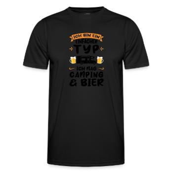 Campen Bier Camping-Liebhaber Geschenk - Männer Funktions-T-Shirt - Schwarz - Vorne - AI Model Male 178 dark (178cm)