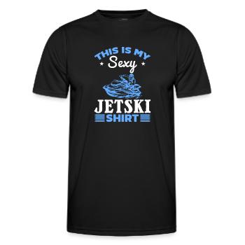 Voici ma chemise sexy Jetski Jetski Driver Jetski - T-shirt sport Homme - noir - Devant - AI Model Male 178 dark (178cm)
