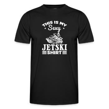 This is my sexy Jetski shirt Jetski Rider - Men's Functional T-Shirt - black - Front - AI Model Male 178 dark (178cm)