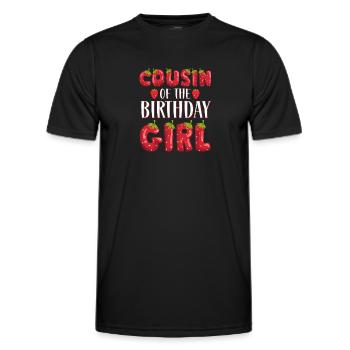 Cousin Of The Birthday Girl Strawberry First Bday - Men's Functional T-Shirt - black - Front - AI Model Male 178 dark (178cm)