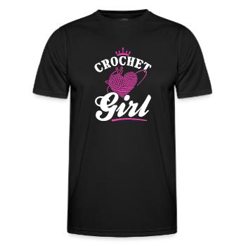Crochet Girls Crocheting Crocheter - Crochet Girl - Men's Functional T-Shirt - black - Front - AI Model Male 178 dark (178cm)