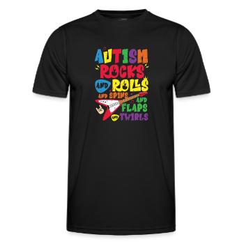 Autism - Men's Functional T-Shirt - black - Front - AI Model Male 178 dark (178cm)