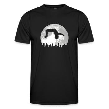 Backflip Salto Akrobatik Parkour Turnen Geschenk - Männer Funktions-T-Shirt - Schwarz - Vorne - AI Model Male 178 dark (178cm)