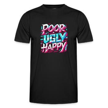 Poor Ugly Happy 5 - Männer Funktions-T-Shirt - Schwarz - Vorne - AI Model Male 178 dark (178cm)