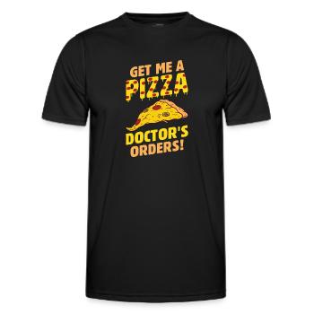 Witziger Pizza Spruch - Männer Funktions-T-Shirt - Schwarz - Vorne - AI Model Male 178 dark (178cm)