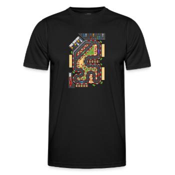 Paysage routier Circulation routière Autoroute Voiture - T-shirt sport Homme - noir - Devant - AI Model Male 178 dark (178cm)