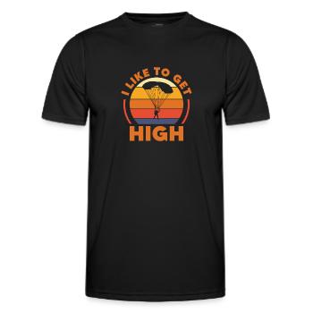 Skydive Skydiver Skydiving Parachute Gift - Men's Functional T-Shirt - black - Front - AI Model Male 178 dark (178cm)