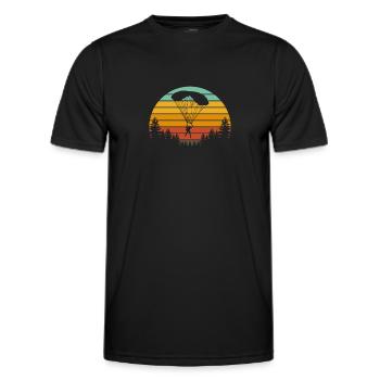 Skydive Skydiver Skydiving Parachute Gift - Men's Functional T-Shirt - black - Front - AI Model Male 178 dark (178cm)