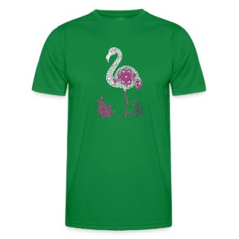 Mandala Flamingo Flamingo Waterfowl Flamingo - Men's Functional T-Shirt - kelly green - Front - AI Model Male 178 dark (178cm)