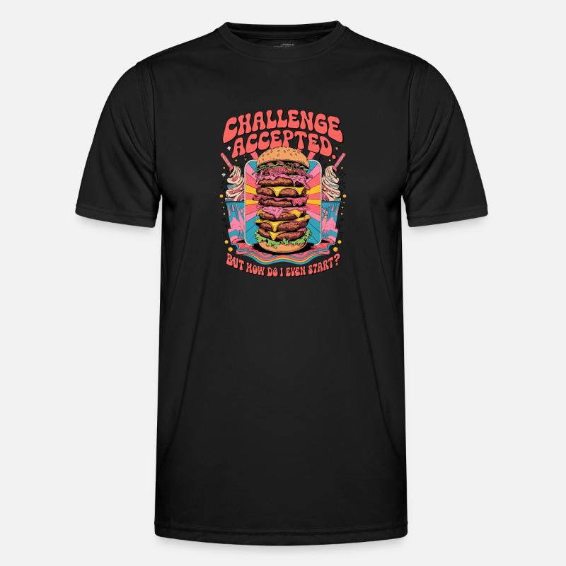 Burger Challenge Accepted Männer Funktions-T-Shirt