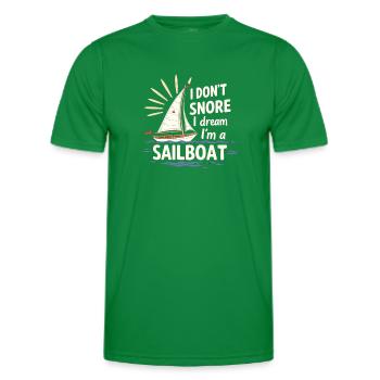 I Don't Snore I Dream In A Sailboat Sailing - Men's Functional T-Shirt - kelly green - Front - AI Model Male 178 dark (178cm)