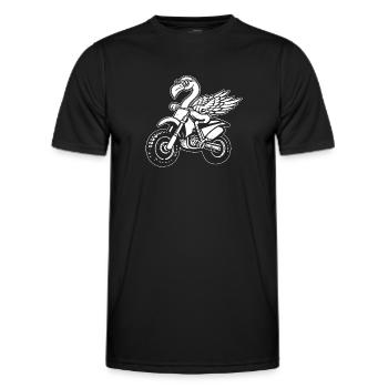 Flamingo Dirtbike Flamingo Funny Flamingo - Männer Funktions-T-Shirt - Schwarz - Vorne - AI Model Male 178 dark (178cm)