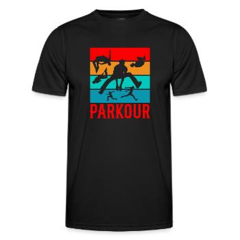 Backflip Salto Akrobatik Parkour Turnen Geschenk - Männer Funktions-T-Shirt - Schwarz - Vorne - AI Model Male 178 dark (178cm)