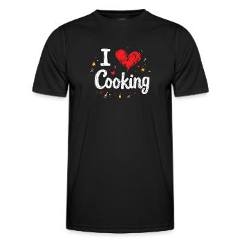 J’aime cuisiner Cuisiner Cuisiner Cuisiner - T-shirt sport Homme - noir - Devant - AI Model Male 178 dark (178cm)
