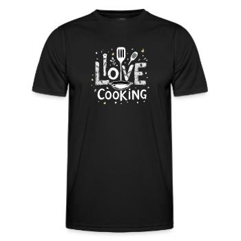 J’aime cuisiner Cuisiner Cuisiner Cuisiner - T-shirt sport Homme - noir - Devant - AI Model Male 178 dark (178cm)