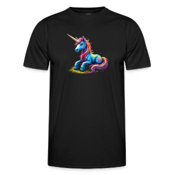 Mignon Licorne Idée Cadeau Magique Licorne Fans - T-shirt sport Homme - noir - Devant - AI Model Male 178 dark (178cm)
