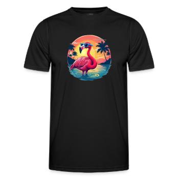 Pink Flamingo Funny Flamingo Cool Flamingo - Männer Funktions-T-Shirt - Schwarz - Vorne - AI Model Male 178 dark (178cm)