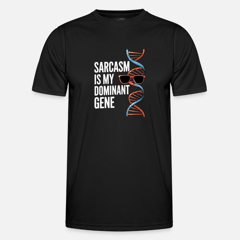 Sarcasm Genes DNA Genetics - Men's Functional T-Shirt - black