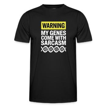 Sarcasme Gènes ADN Génétique - T-shirt sport Homme - noir - Devant - AI Model Male 178 dark (178cm)