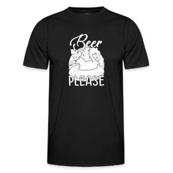 Party Flamingo Beer please Funny Flamingo - Men's Functional T-Shirt - black - Front - AI Model Male 178 dark (178cm)