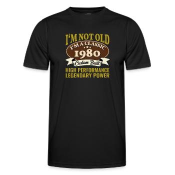 45 Year Old I'm Not Old I'm A Classic 1980 45th - Men's Functional T-Shirt - black - Front - AI Model Male 178 dark (178cm)