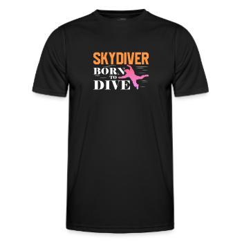 Skydive Skydiver Skydiving Parachute Gift - Men's Functional T-Shirt - black - Front - AI Model Male 178 dark (178cm)
