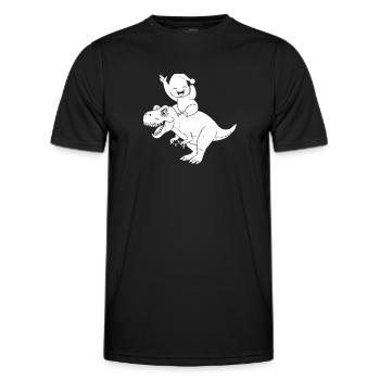 Christmas Funny Dinosaur Cute Sloth Dino - Männer Funktions-T-Shirt - Schwarz - Vorne - AI Model Male 178 dark (178cm)