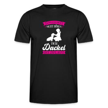Dackel Hund Hundefreunde Geschenk - Männer Funktions-T-Shirt - Schwarz - Vorne - AI Model Male 178 dark (178cm)