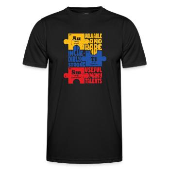 Autismus - Männer Funktions-T-Shirt - Schwarz - Vorne - AI Model Male 178 dark (178cm)