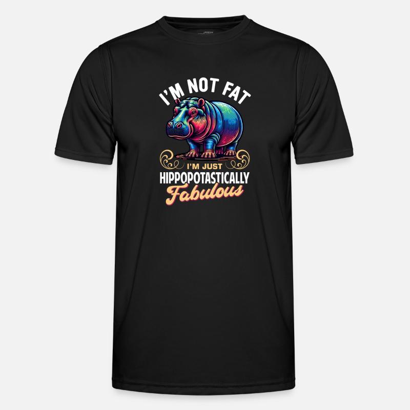 Nilpferd - Männer Funktions-T-Shirt - Schwarz