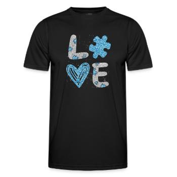 Autismus - Männer Funktions-T-Shirt - Schwarz - Vorne - AI Model Male 178 dark (178cm)