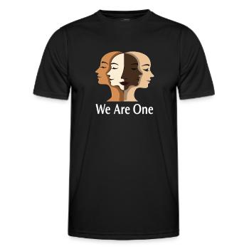 We Are One Vielfalt Gleichberechtigung Toleranz - Männer Funktions-T-Shirt - Schwarz - Vorne - AI Model Male 178 dark (178cm)