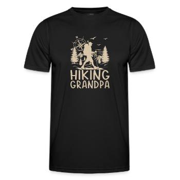 Hiking Grandpa Hiking Lover Mountain Hiking - Männer Funktions-T-Shirt - Schwarz - Vorne - AI Model Male 178 dark (178cm)