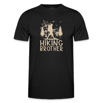 Hiking Brother Hiking Lover Mountain Hiking - Männer Funktions-T-Shirt - Schwarz - Vorne - AI Model Male 178 dark (178cm)