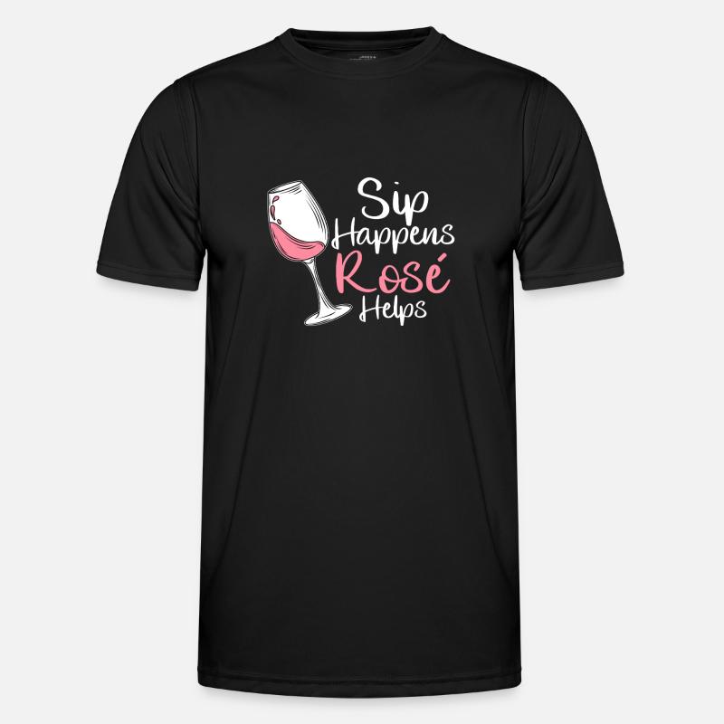 Wine Rosé - Men's Functional T-Shirt - black
