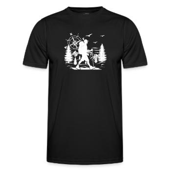 Hiking Men Hiking Lover Mountain Hiking Men - Männer Funktions-T-Shirt - Schwarz - Vorne - AI Model Male 178 dark (178cm)