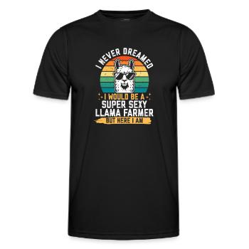Je n’aurais jamais rêvé que je serais un lama super sexy - T-shirt sport Homme - noir - Devant - AI Model Male 178 dark (178cm)