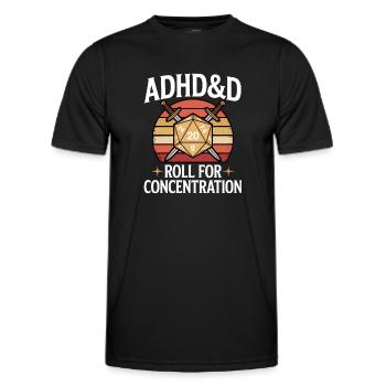 Adhs RPG - Männer Funktions-T-Shirt - Schwarz - Vorne - AI Model Male 178 dark (178cm)