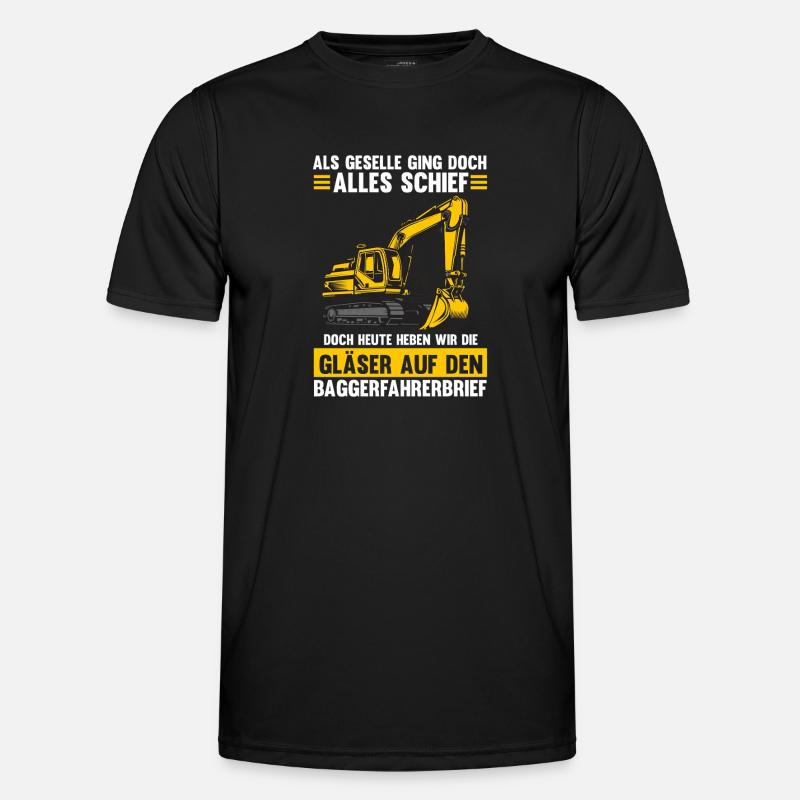 Bagger Fahrer Bagger Bauen Geschenk - Männer Funktions-T-Shirt - Schwarz