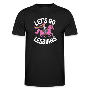 Let's Go Lesbians Lesbian - Men's Functional T-Shirt - black - Front - AI Model Male 178 dark (178cm)