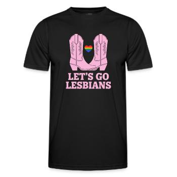 Let's Go Lesbians Lesbian - Men's Functional T-Shirt - black - Front - AI Model Male 178 dark (178cm)