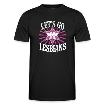 Let's Go Lesbians Lesbian - Men's Functional T-Shirt - black - Front - AI Model Male 178 dark (178cm)