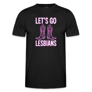 Let's Go Lesbians Lesbian - Men's Functional T-Shirt - black - Front - AI Model Male 178 dark (178cm)
