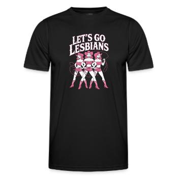 Let's Go Lesbians Lesbian - Men's Functional T-Shirt - black - Front - AI Model Male 178 dark (178cm)
